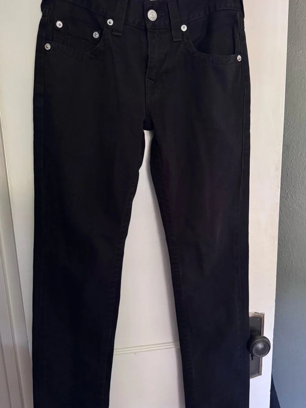 True Religion Black Rocco Relaxed Skinny Jeans Men’s Sz 29 Waist